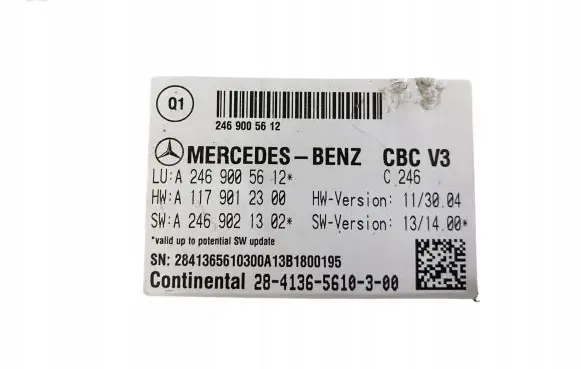 Mercedes-Benz B W246 W242 Comfort/convenience module A2469005612