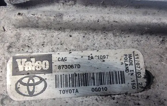 Toyota Avensis T250 Intercooler radiator 873067D