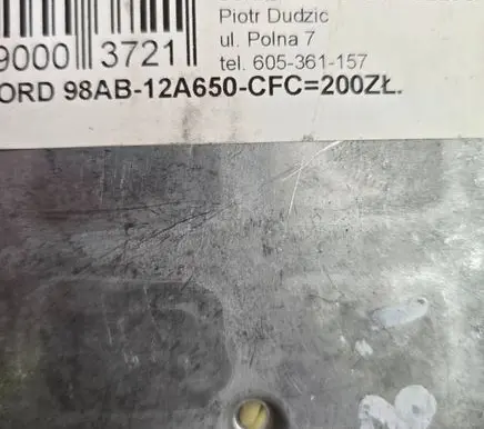 Ford Focus Engine control unit/module 98AB12A650 98AB12A650CFC