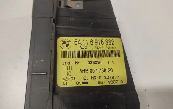 BMW 3 E46 Climate control unit 64116916882 5HB00773820