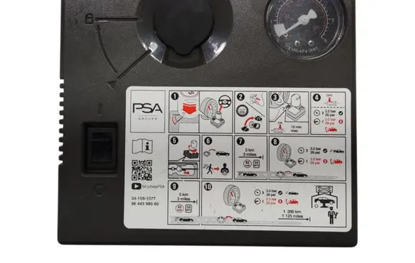 Citroen C3 Aircross Tire air pump compressor 9844398080
