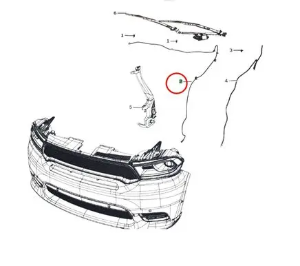Dodge Durango III Windshield washer fluid hose 68275595AB 68275595AC