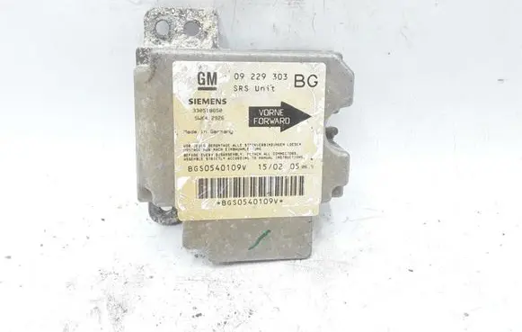 Opel Zafira A Airbag control unit/module 09229303BG