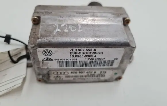 Audi A2 ESP acceleration yaw rate sensor 8Z0907637B 7E0907655A