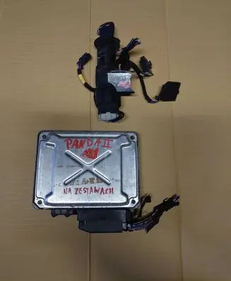 Fiat Panda II Engine ECU kit and lock set 55196261 4KBE05T6E 6160112401