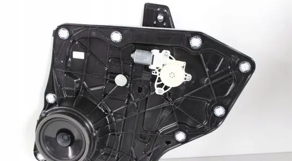 Rear door window regulator with motor