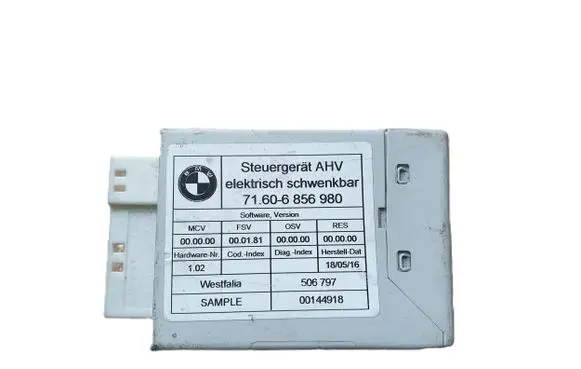 BMW 3 F30 F35 F31 Tow bar trailer control unit/module 71606856980 00144918 506797