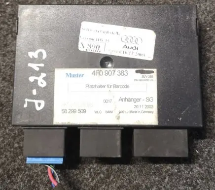Audi A6 S6 C6 4F Tow bar trailer control unit/module 4F0907383 20112003