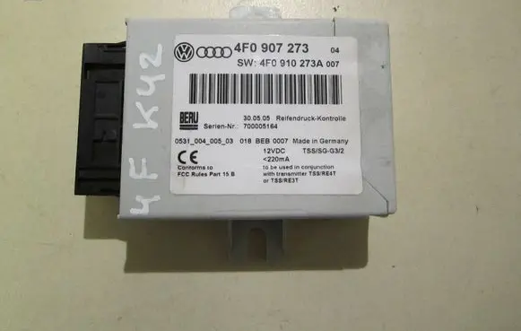 Audi A6 S6 C6 4F Tire pressure control unit 4F0907273