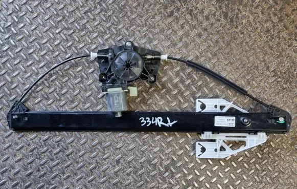 Rear door window regulator with motor