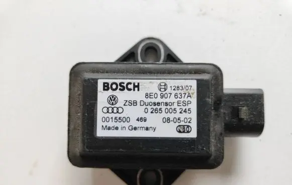 Audi A4 S4 B6 8E 8H ESP acceleration yaw rate sensor 8E0907637A 0265005245 0015500