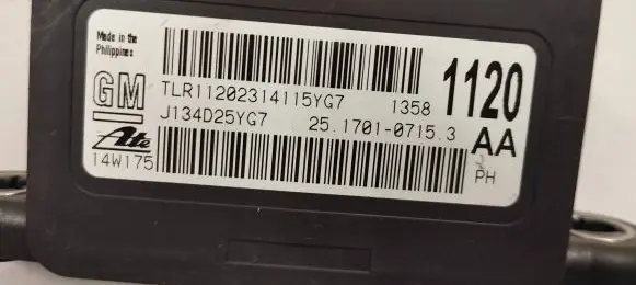 Opel Astra J ESP acceleration yaw rate sensor 13581120