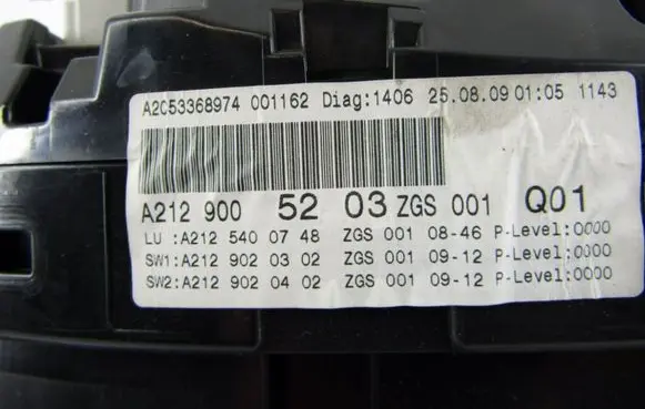 Mercedes-Benz E W212 Speedometer (instrument cluster) A2129005203