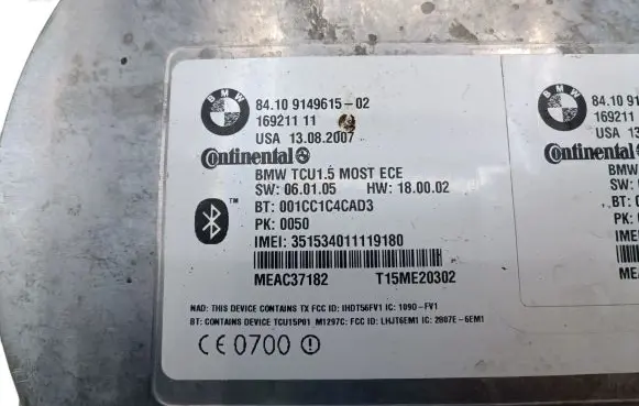 BMW 5 E60 E61 Bluetooth control unit module 84109224422 16921115