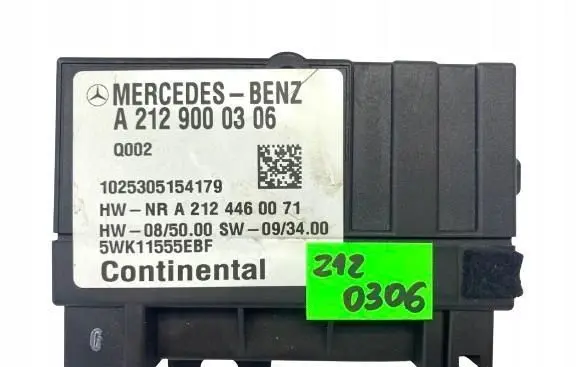 Mercedes-Benz E W212 Fuel pump relay A2129000306