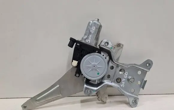Rear door window regulator with motor
