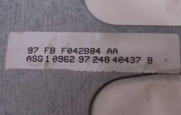 Ford Fiesta Passenger airbag 97FBF042B84AA