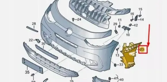 Volkswagen ID.3 Front bumper mounting bracket 10A807883