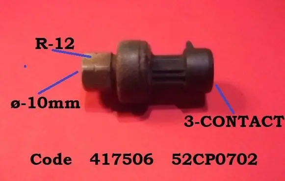 Renault Clio II Air conditioning (A/C) pressure sensor 417506 52CP0702