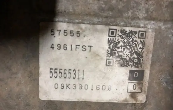 Opel Astra J Automatic gearbox 55565311 57555 09K3801608