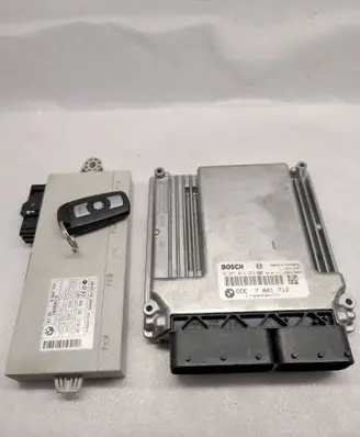 BMW 5 E60 E61 Engine ECU kit and lock set 7801712 0281013253