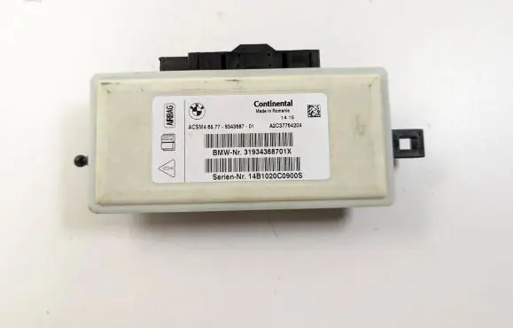 BMW 7 F01 F02 F03 F04 Airbag control unit/module 9343687