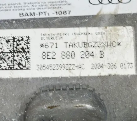 Audi A4 S4 B7 8E 8H Passenger airbag 8E2880204B