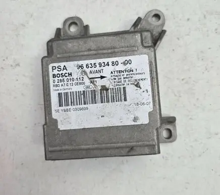 Peugeot 207 Airbag control unit/module 9663593480 0285010112 B0309899
