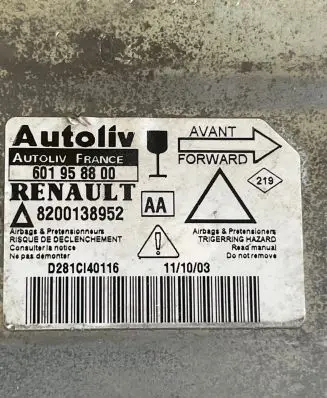 Renault Laguna II Airbag control unit/module 8200138952 D281C140116 601958800