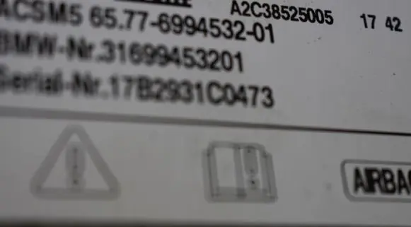 BMW X3 G01 Airbag control unit/module 6994532555525