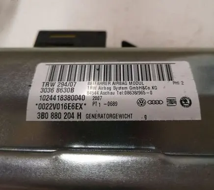 Skoda Superb B5 (3U) Passenger airbag 30368630B 3B0880204H