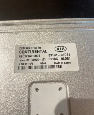 KIA Niro Other control units/modules 391B103DE1 391A503DE1 A2C1214810001