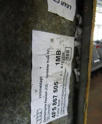 Audi A6 S6 C6 4F Headlining 4f5867505
