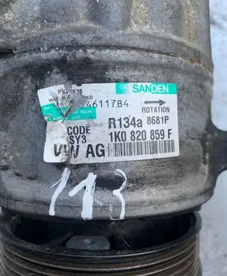 Volkswagen PASSAT B6 Air conditioning (A/C) compressor (pump) 1K0820859F 46117B4 R134A880P