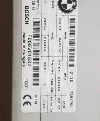 BMW 3 GT F34 Tailgate/trunk control unit/module F005V01532 0039075203
