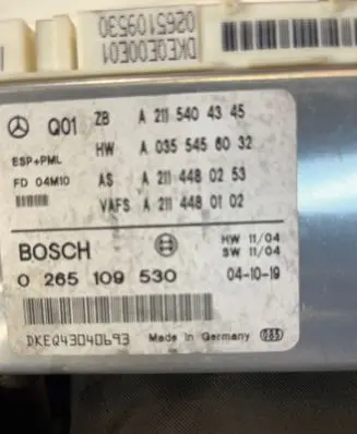 Mercedes-Benz E W211 ESP (stability system) control unit A2115404345 0265109530 A2114480253