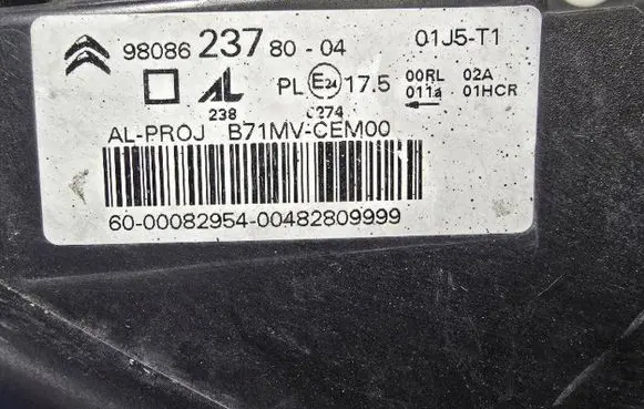 Citroen C4 II Headlight/headlamp 9808623780