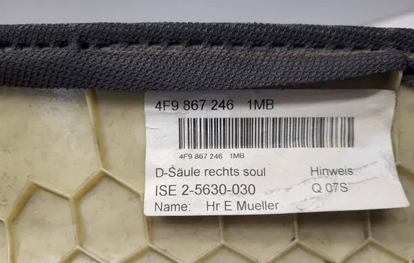Audi A6 S6 C6 4F (D)pillar trim (top) 4F9867246 25630030