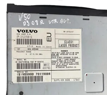 Volvo V50 Navigation unit CD/DVD player 31215512
