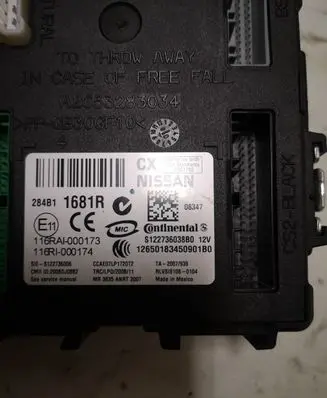 Renault Koleos I Comfort/convenience module 284B11681R A2C53283034 116RAI000173