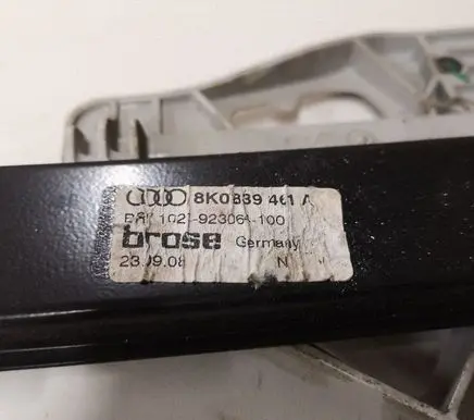 Audi A4 S4 B8 8K Rear door window regulator with motor 8K0839461