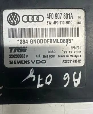 Audi A6 S6 C6 4F Brake system control unit/module 4F0907801A 32620003 A2C53173612