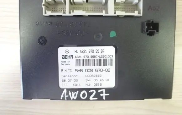 Mercedes-Benz S W221 Other control units/modules A2218709987 AW027