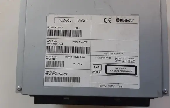 Volvo V60 Radio/CD/DVD/GPS head unit 31326220AA