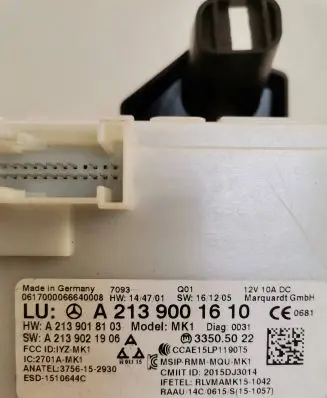 Mercedes-Benz E W213 Keyless (KESSY) go control unit/module A2139001611 A2139018103 A2139021906