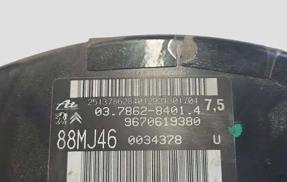 Peugeot 508 Brake booster 9670619380 03786284014