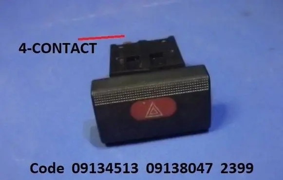 Opel Vectra B Hazard light switch 09134513 09138047 2399