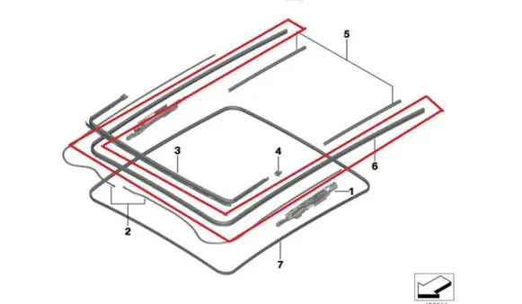 BMW X3 G01 Sunroof sealing rubber 7493157