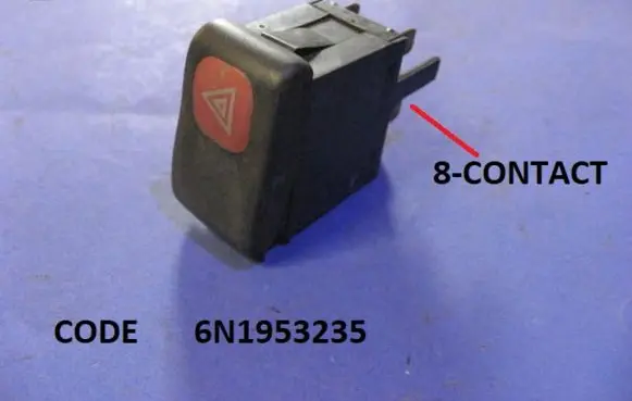 Volkswagen Golf II Hazard light switch 6N1953235