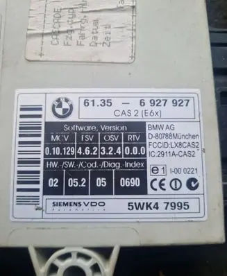BMW 5 E60 E61 CAS control unit/module 5WK47995 2911ACAS2